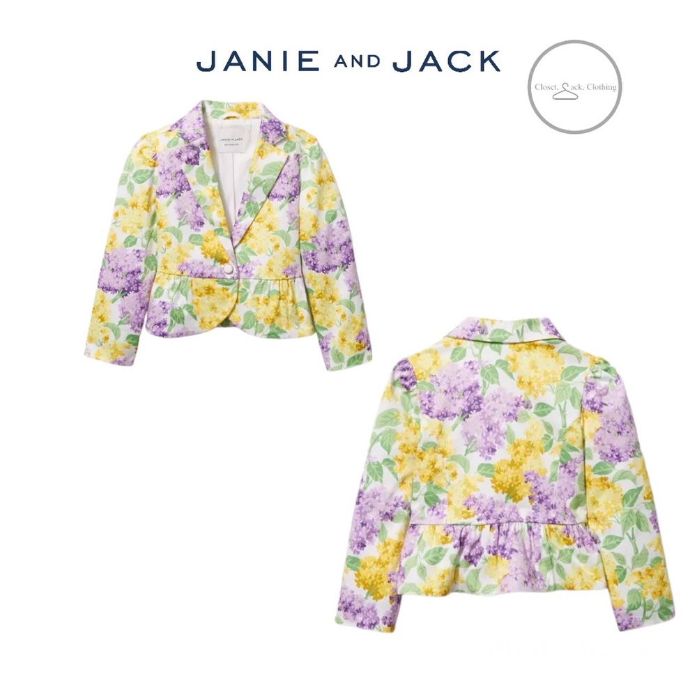 Janie and Jack FLORAL SATEEN PEPLUM JACKET Size 2T